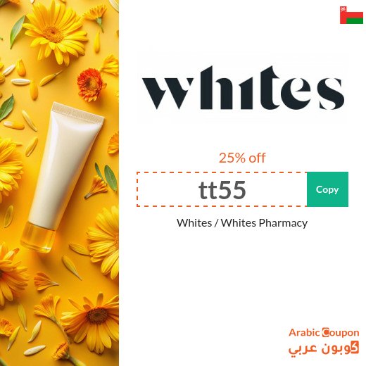25% Whites code "tt55" on all beauty & personal care products