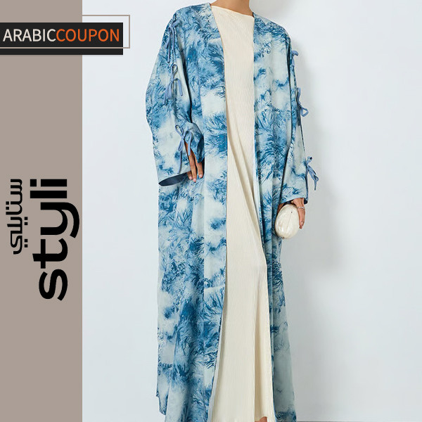 Styli abaya with blue prints
