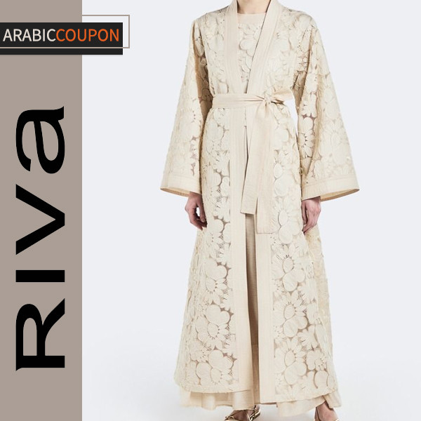 Riva's floral embroidered abaya