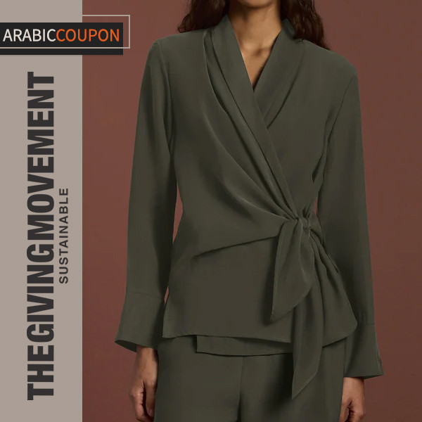 The Giving Movement long sleeve wrap blouse