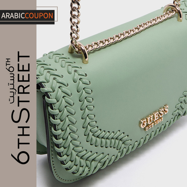 Guess Tatum Green Cross Stitch Bag