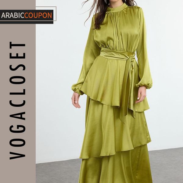 Trendyol Stan Green Ruffle Dress