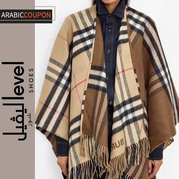 Burberry Check wool cashmere cape