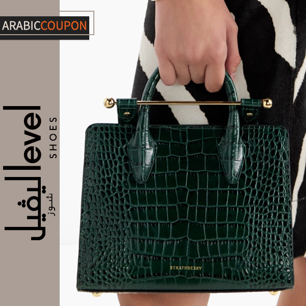Strathberry Green Mini Tote Bag