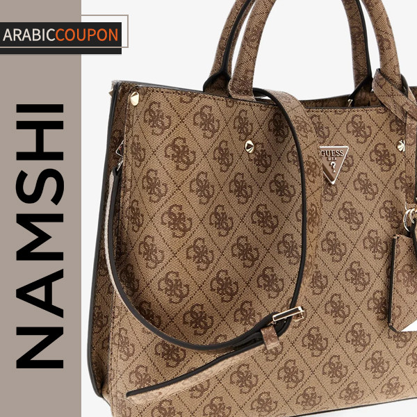 66% discount on Guess satchel's bag with logo pattern