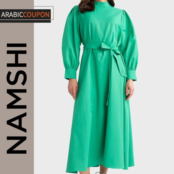 93% Namshi Sale on DeFacto green midi dress