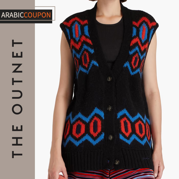 Ganni intarsia wool vest