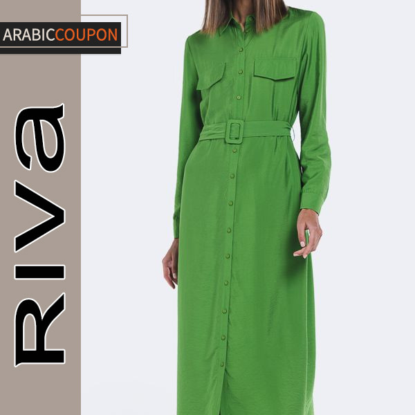 Riva green casual maxi dress
