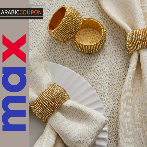 Gold beaded napkin rings Gold beaded napkin rings