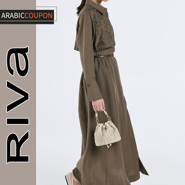 Riva shirt dress with belt and embroidery