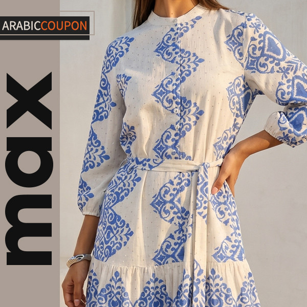 Max Fashion midi dress with summer pattern Max Fashion midi dress with summer pattern