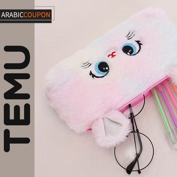 Pink pencil case with soft fur Pink pencil case with soft fur