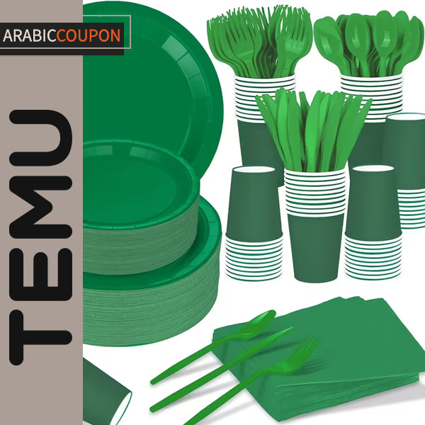 Green color cutlery set -140 pieces-