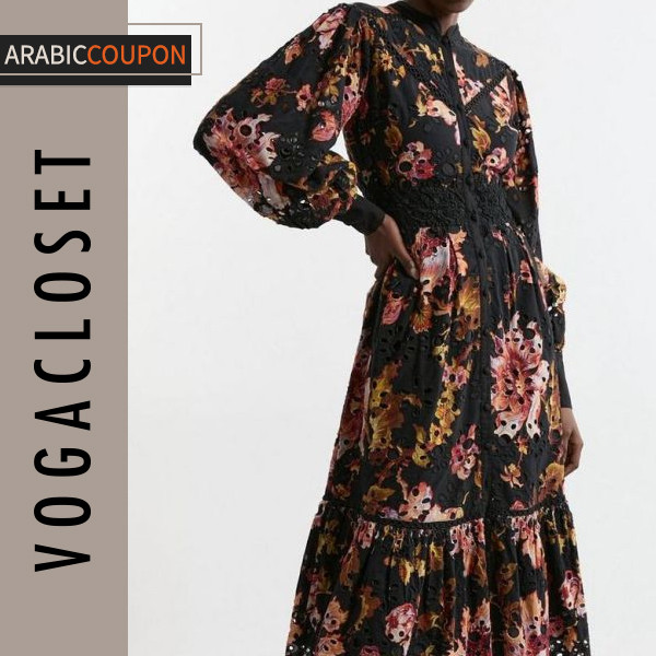 Karen Millen's black floral print dress