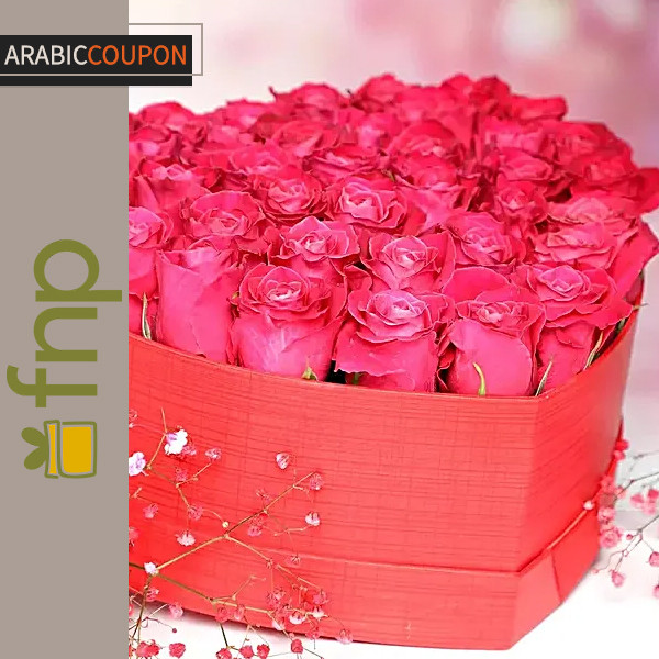 Pink roses in a heart-shaped box