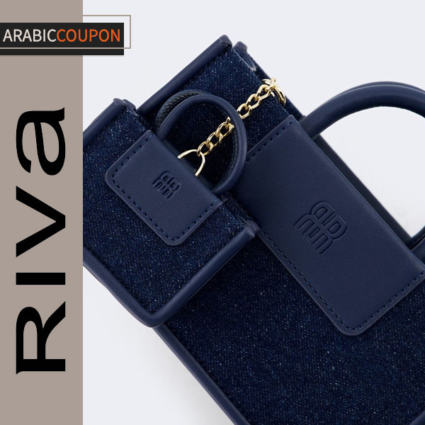 Riva Canvas Bag with Jeans Effect