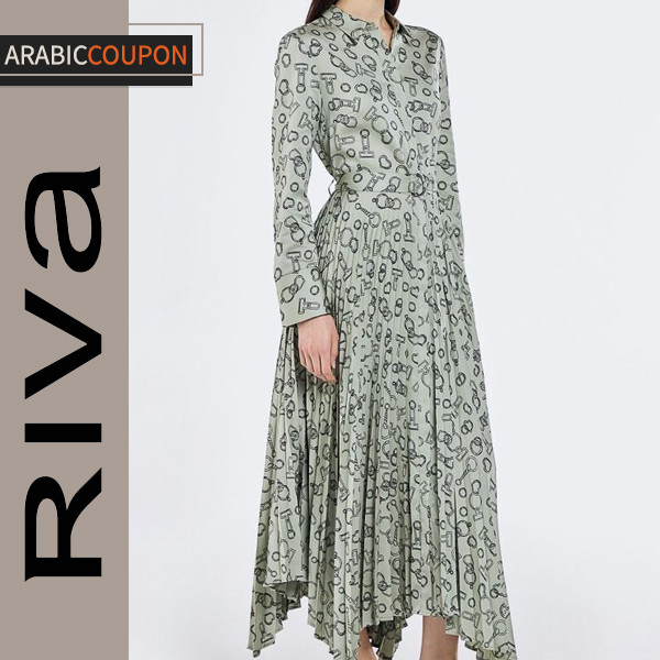 Riva dress with asymmetrical prints and hems