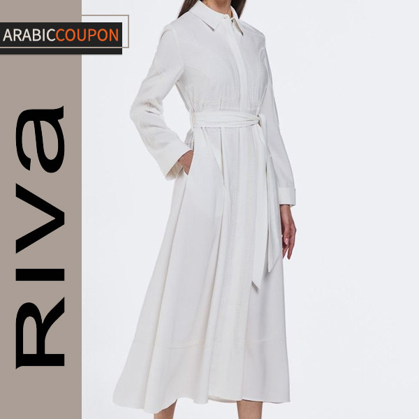 Riva White Dress with Belt