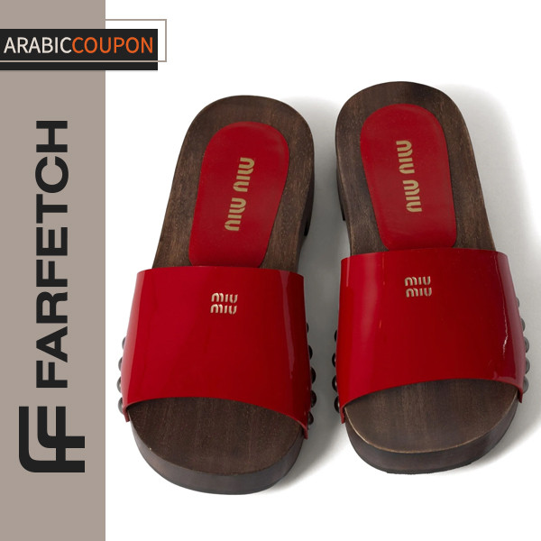 Miu Miu Red leather slides