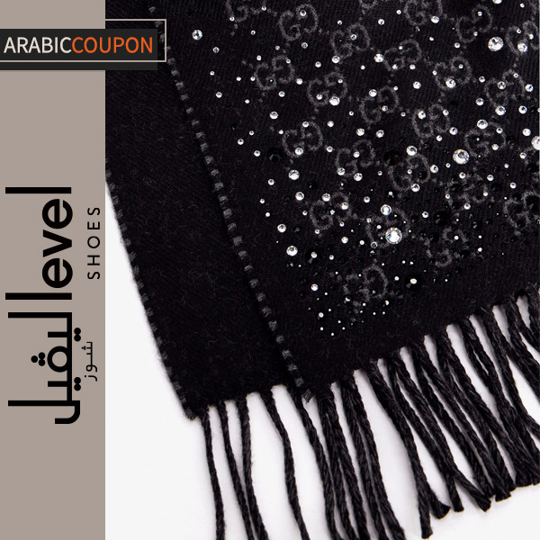 وشاح قوتشي صوفي مرصع بكريستالات