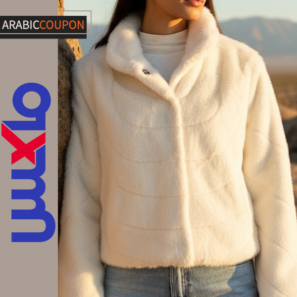 جاكيت ماكس فاشون فرو أبيض جاكيت ماكس فاشون فرو أبيض