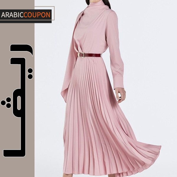 فستان وردي ماكسي من ريفا