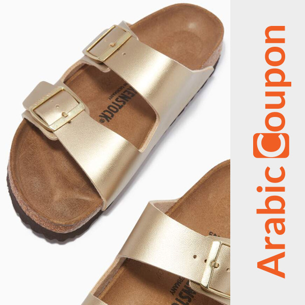 Birkenstock Arizona Birko-Flor Sandals in gold - luxury women summer sandals