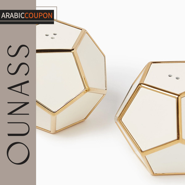 L'Objet Salt and Pepper Set with a Pentagonal Design