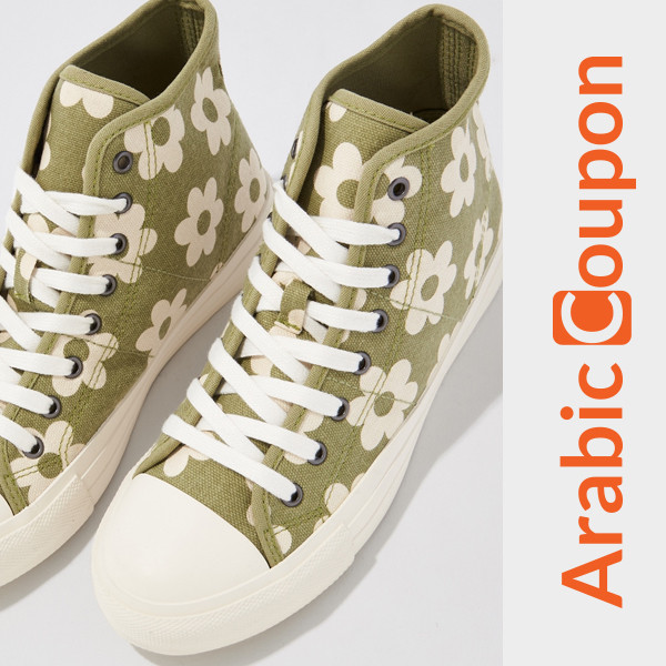 AE Printed Canvas High Top Sneaker - American Eagle code