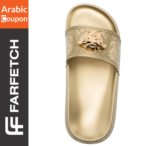 Versace slides with Medusa head applique