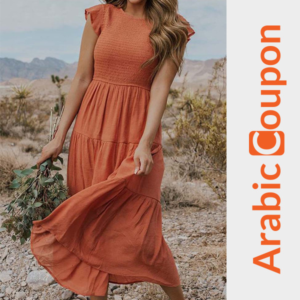 Long summer dress with pleated design - Women's summer dresses from AliExpress