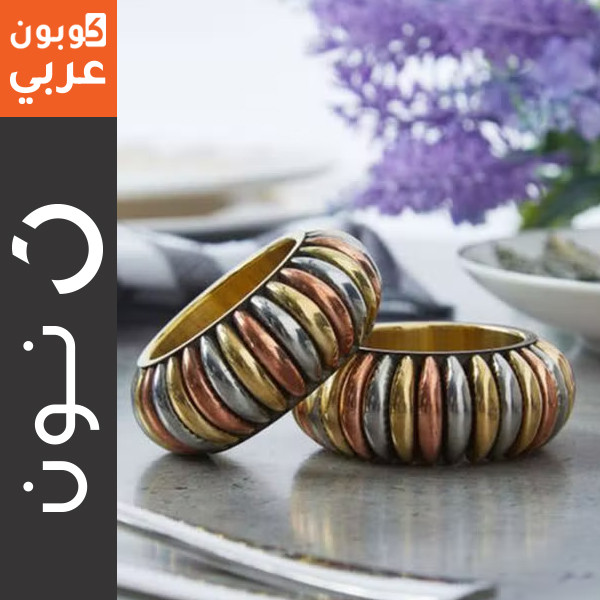 حلقات مناديل دائري بثلاث اللوان