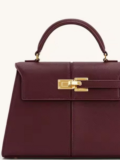 53% off on Burgundy Leather Bag with Luxury Design from AliExpress