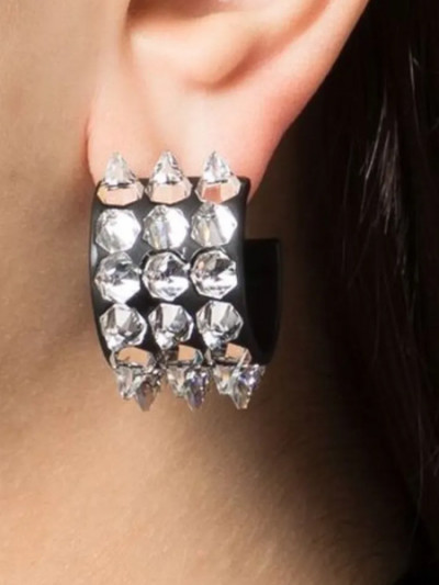 75% off the chance to buy Amina Muaddi Karma hoop earrings with Farfetch coupon