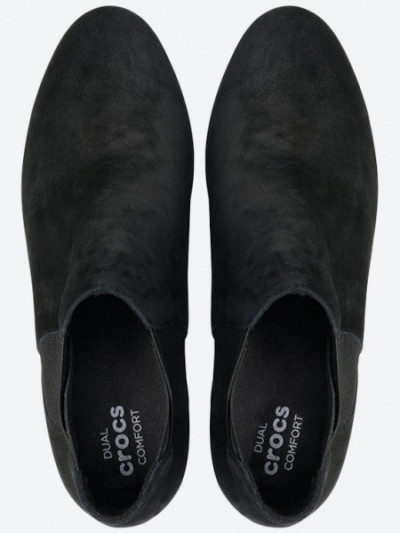 77% off on Crocs Black Suede Wedges for Women by using Crocs promo code