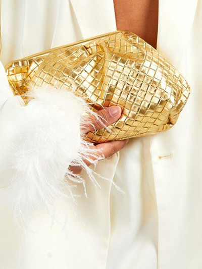 80% 6th Street offers on Boohoo Gold Woven Clutch for luxurious look and save more with 6thStreet promo code