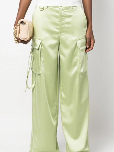 80% Farfetch Eid offers on Patrizia Pepe Green Satin Pants - Farfetch promo code