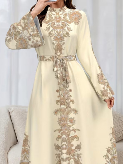 Abaya with embroidered prints in an oriental style with 82% OFF using Temu coupons