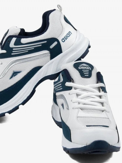Best price on Asian Men's Running Shoes in White and Blue with 74% off Sale and Namshi promo code