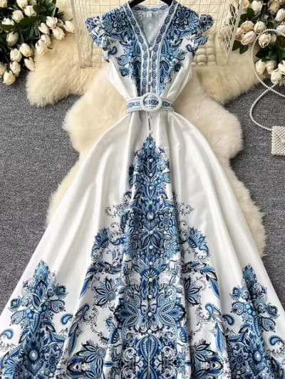 Buy now a paisley print dress for spring and summer with 40% OFF and AliExpress coupon
