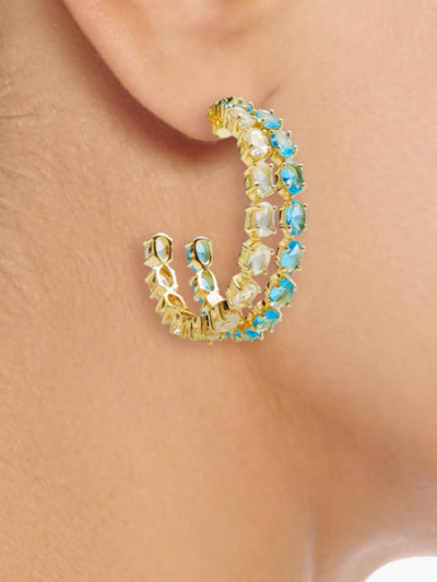 Chance to buy gold hoop earrings with crystals at 70% off offers and The Outnet coupon