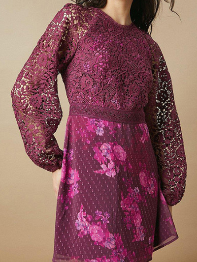 Enjoy elegant and affordable look with 61% OFF on Oasis Mini Lace Dress using 6th Street coupon