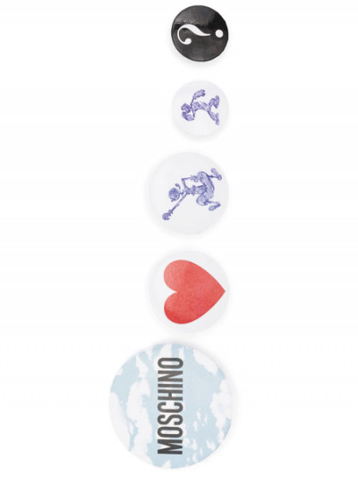 Get a massive 95% discount on the Moschino Logo Pin Set with Farfetch coupon