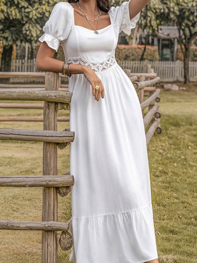 Get a Styli white lace dress for half price by using Styli promo code