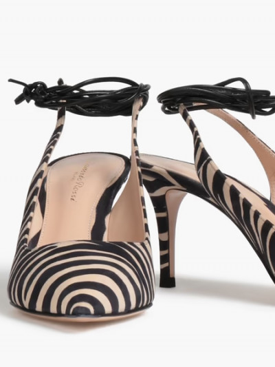 Get the best price on Gianvito Rossi Irene zebra-print suede heels with an 85% OFF with The Outnet code