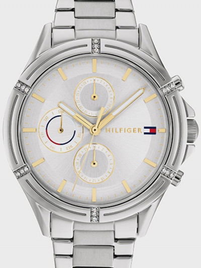 Grab huge savings with 65% off on Tommy Hilfiger Silver Watch with Small Crystals and 6thStreet coupon