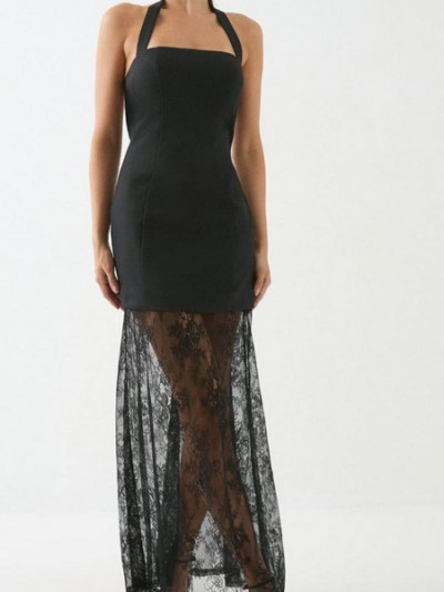 Last chance to buy black lace cotton Misspap dress at half price with VogaCloset promo code