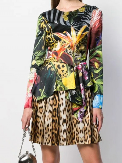 Last piece at 75% off on Roberto Cavalli Paradise Found print dress with Farfetch promo code