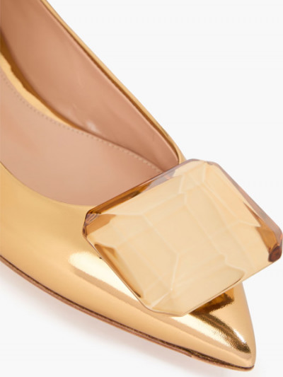 Last piece at 85% off on Gianvito Rossi Jaipur gold ballerinas with large crystals, plus The Outnet promo code