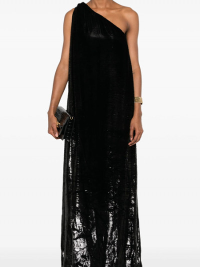 Last Tom Ford Lame-Effect One-Shoulder Dress at 80% Off, Double savings with Farfetch promo code